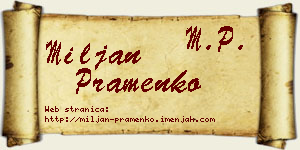 Miljan Pramenko vizit kartica